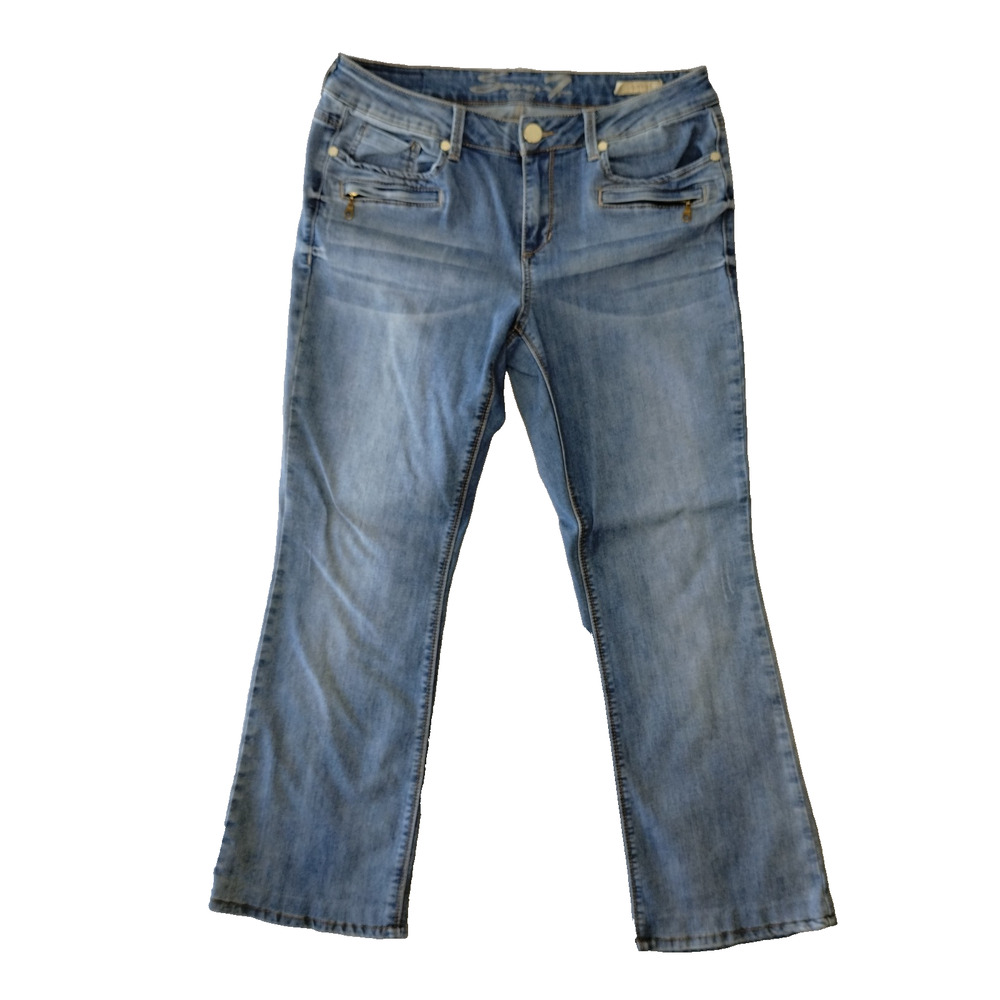 Seven7 Women’s Slim Boot Light Wash Jeans Stretch Bootcut Size 14 Mid Rise